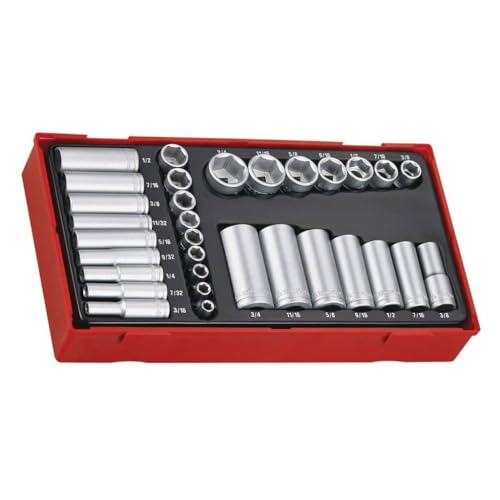 Teng - TTAF32 32 Stück Reg/Deep Socket Set 1/4-3/8 - TENTTAF32 von TENG