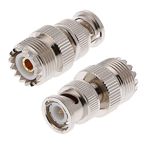 TengKo BNC Stecker auf UHF Buchse SO-239 SO239 Adapter Stecker RF Koaxial Coax Adapter für Antenne Koaxialkabel Radio Scanner (2 Pack) von TengKo