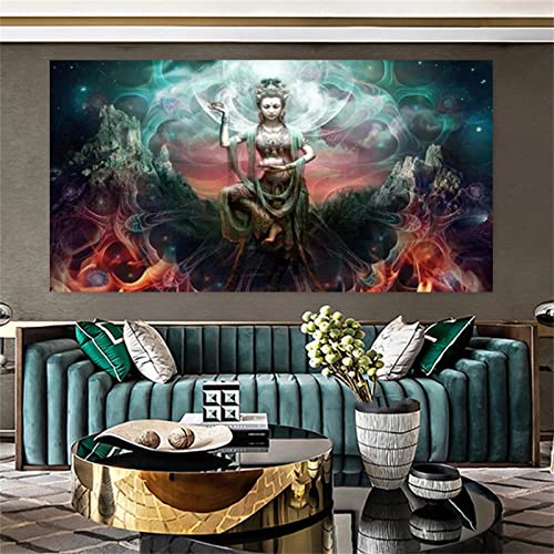 DIY Diamand Painting Orientalische Göttin Liebe,70x140cm Diamond Painting Set,Erwachsene Voller Runder Bohrer 5D Strass Stickerei Kreuzstich Diamant Malerei für Wohnzimmer Schlafzimmer Wand Dekoration von TengYuer