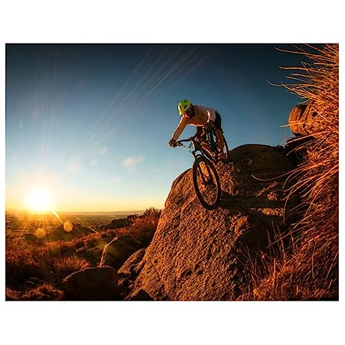 Mountainbike-Rennen DIY Diamond Painting, 5D Diamant Paint Kits Kristallartiges Kreuzstichset Full Diamant Malen nach Zahlen für Erwachsene Kinder für Schlafzimmer Wand Dekoration Round Drill,40x50cm von TengYuer