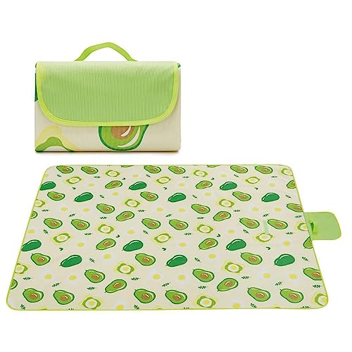 Picknickdecke wasserdicht, große Picknick Decke 200x200cm Sanddicht Picknickdecke Strandmatte Leicht und Tragbar für Strand Park Wandern Camping Großartig Familienreisen GrüNe FrüChte von TengYuer