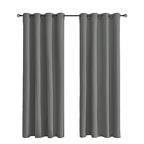 Tenger Home Gardinenschals Verdunkelungsvorhang Gardinen Blickdicht Vorhang Schlafzimmer mit Ösen, 2 Stück (Grau, 120 x 120 cm) von Tenger Home