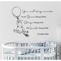 Kinderzimmer Deko, Babyzimmer Wandtatko, Teddybär Braver Than You Believe Decal, Schwein Deko von TenkayDesigns