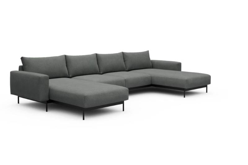Tenksom Arthon Sofa mit Doppel-Chaiselongues 440 Steel - Satya PK3 2-Sitzer + Doppellounger - Breite 365 cm (B4) von Tenksom