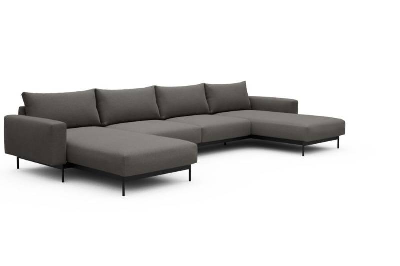 Tenksom Arthon Sofa mit Doppel-Chaiselongues 446 Taupe - Satya PK3 2-Sitzer + Doppellounger - Breite 395 cm (D4) von Tenksom