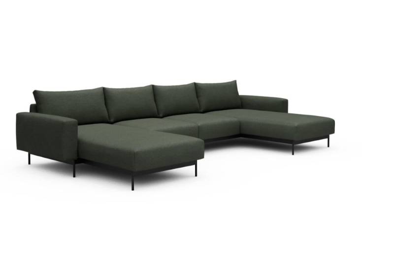 Tenksom Arthon Sofa mit Doppel-Chaiselongues 488 Forest Green - Denari PK2 2-Sitzer + Doppellounger - Breite 365 cm (B4) von Tenksom