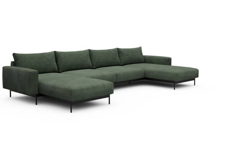 Tenksom Arthon Sofa mit Doppel-Chaiselongues 498 Forest Green - Casone PK3 2-Sitzer + Doppellounger - Breite 395 cm (D4) von Tenksom