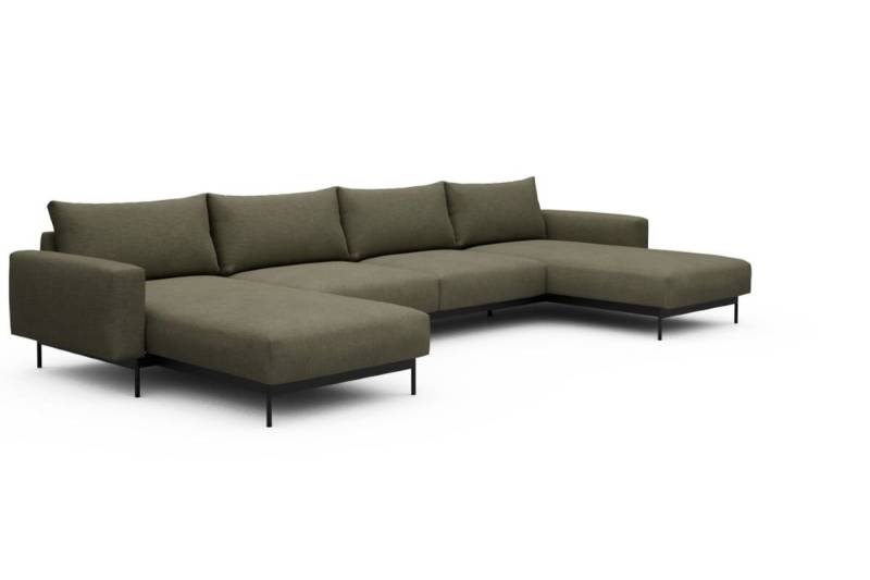 Tenksom Arthon Sofa mit Doppel-Chaiselongues 575 Dusty Olive - Vivus PK2 2-Sitzer + Doppellounger - Breite 395 cm (D4) von Tenksom