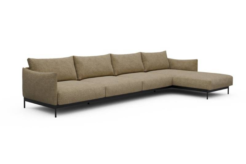 Tenksom Kayto Sofa mit Chaiselongues 774 Sicilian Yellow Carreno PK6 3-Sitzer + Lounger - Breite 385 cm (D3) von Tenksom