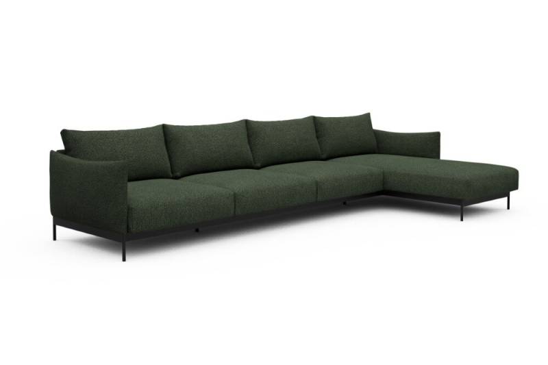 Tenksom Kayto Sofa mit Chaiselongues 869 Deep Green - Vanora PK6 3-Sitzer + Lounger - Breite 385 cm (D3) von Tenksom