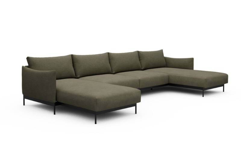 Tenksom Kayto Sofa mit Doppel-Chaiselongues 575 Dusty Olive - Vivus PK2 2-Sitzer + Doppellounger - Breite 385 cm (D4) von Tenksom