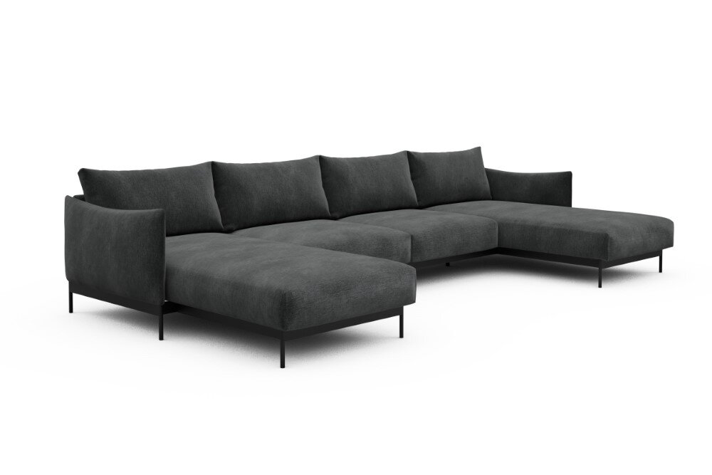 Tenksom Kayto Sofa mit Doppel-Chaiselongues 811 Deep Warm Grey - Smooth PK4 2-Sitzer + Doppellounger - Breite 385 cm (D4) von Tenksom