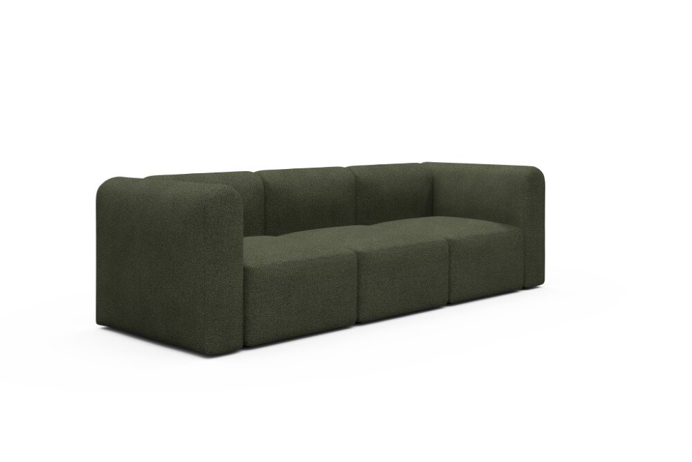 Tenksom Rund Sofa 2- & 3-Sitzer hohe Armlehne 535 Forest Green - Bouclé PK3 3-Sitzer - Breite 254 cm (A3H) von Tenksom