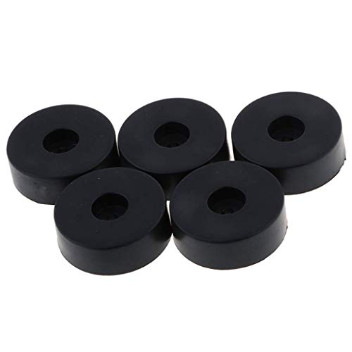 Tenlacum 45 x 15 mm runde Gummifüße, rutschfeste Gummi-Möbel-Bodenpolster, Stuhlbeinfüße, Holzbodenschoner, schwarz (5 Stück) von Tenlacum