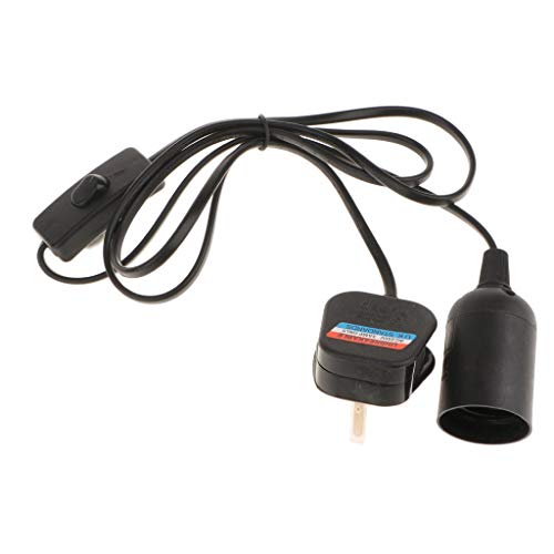 Tenlacum E27 Lampenfassung, Sockel-Lichtsockel, Kabel mit An-/Aus-Schalter, UK-Stecker, AC 220 V von Tenlacum