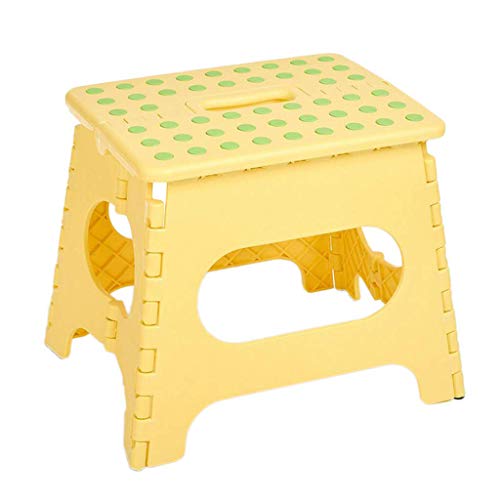 Tenlacum Klappbarer Tritthocker, strapazierfähig, rutschfest, faltbar, 33 cm Höhe, für Erwachsene und Kinder, Griff und platzsparend, Gelb Tenlacum Klappbarer Tritthocker, strapazierfähig, rutschfest, faltbar, 33 cm Höhe, für Erwachsene und Kinder, Griff und platzsparend, Gelb von Tenlacum