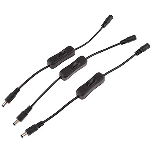 Tenlacum-Tenlacum 3 PACK LED Streifen Licht Inline On Off Schalter 5.5x2.1mm DC Netzadapter Connector von Tenlacum