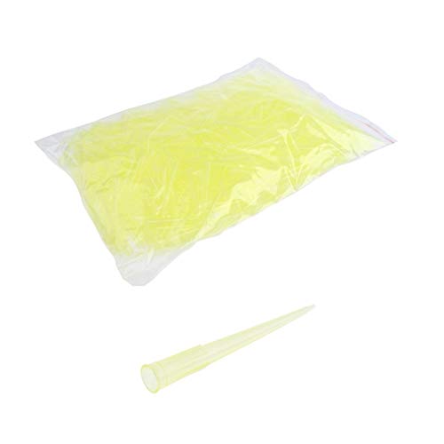 Tenlacum Transparente gelbe Pipettenspitze – Labor-Flüssigkeitstransfer – Transferpipetten mit feiner Spitze – 200 µl – Polypropylen von Tenlacum