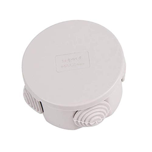 Tenlacum Wasserdichte Abzweigdose für den Außenbereich, IP66, 4 Löcher, rund, Kabelanschluss, Schutzverschraubung, elektrisch mit Terminal, weiß, 65 x 35 mm Tenlacum Wasserdichte Abzweigdose für den Außenbereich, IP66, 4 Löcher, rund, Kabelanschluss, Schutzverschraubung, elektrisch mit Terminal, weiß, 65 x 35 mm von Tenlacum
