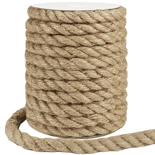 tenn well 14 mm Hanfseil, 90 m dicke Garten-Jute-Schnur für DIY-Katzenkratzer, Gartenarbeit, Bündeln und Wandbehang, Basteln (braun) von Tenn Well