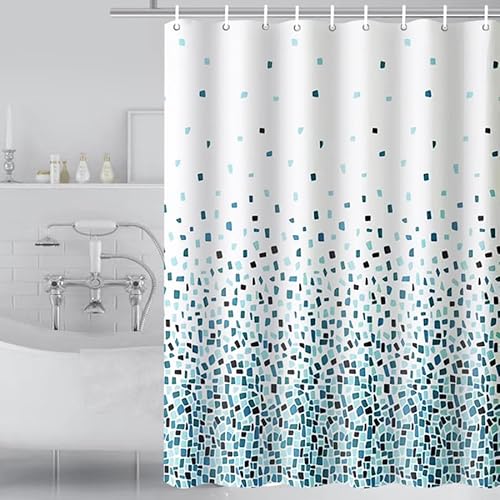 Tennove Duschvorhang 180x200cm Anti-schimmel wasserdichter Polyester Badezimmer Duschvorhang Liner Langer waschbarer dekorativer Badevorhang mit Haken, gewichteter Saum von Tennove