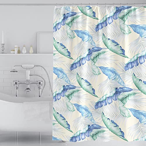 Tennove Duschvorhang 240 x 200cm Dicke Polyester Stoff Pflanzen Badezimmer Duschvorhang Lange Waschbare wasserdichte Badewanne Bad Vorhang Sets mit Haken, Gewichteter Saum von Tennove