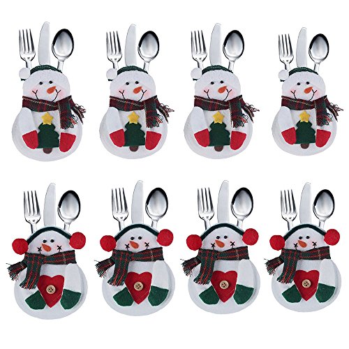 Tenrany Home Weihnachten Besteck Besteckhalter Taschen Set, 8 Stücke Weihnachten Schneemann Bestecktaschen Besteckhalter Dekoration für Messer & Gabel Besteckbeutel Tischdeko Dekoration Tenrany Home Weihnachten Besteck Besteckhalter Taschen Set, 8 Stücke Weihnachten Schneemann Bestecktaschen Besteckhalter Dekoration für Messer & Gabel Besteckbeutel Tischdeko Dekoration von WEIPAI