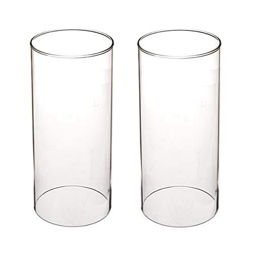 Tensquare Glaszylinder ohne Boden für Kerzen - Hurrikan Kerzenhalter aus Glas, großes offenes Röhrchen, aus Borosilikatglas, Durchmesser 7,5 cm/8,5 cm/9,5 cm (Ø 9,5 cm, Höhe 20,3 cm) von Tensquare