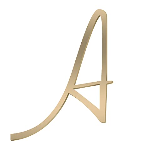 TentHome 3D Hausnummer Messing Buchstabe Selbstklebende A-Z Kennzeichnung Türnummer Adressnummer DIY Dekoration für Briefkasten Schilder Tür Gartentor Geschäft Gold A von TentHome
