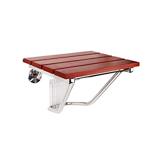 TentHome Duschklappsitz Klappbarer Duschsitz Wandmontage Klappsitz Bad Dusche Badhocker Holz (groß-ca.38 x 33,8 x 29cm) von TentHome