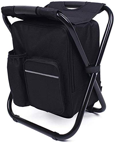 TentHome Faltbarer Campingstuhl-Rucksack mit Kühler 3 in 1 Rucksackstuhl Klappstuhl Klapphocker mit Kühltasche tragbarer Hocker für Angeln Camping Wandern Jagd Trekking Picknick BBQ Grillen Schwarz TentHome Faltbarer Campingstuhl-Rucksack mit Kühler 3 in 1 Rucksackstuhl Klappstuhl Klapphocker mit Kühltasche tragbarer Hocker für Angeln Camping Wandern Jagd Trekking Picknick BBQ Grillen Schwarz von TentHome