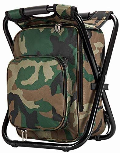 TentHome Faltbarer Rucksackstuhl Campingstuhl-Rucksack mit Kühler isolierter Picknicktasche 3 in 1 Klappstuhl Klapphocker tragbarer Hocker für Angeln Camping Wandern Jagd Trekking,Tarnung TentHome Faltbarer Rucksackstuhl Campingstuhl-Rucksack mit Kühler isolierter Picknicktasche 3 in 1 Klappstuhl Klapphocker tragbarer Hocker für Angeln Camping Wandern Jagd Trekking,Tarnung von TentHome