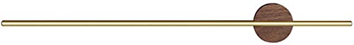 TentHome Handtuchhalter Bad Ausziehbare Handtuchstange Wandmontage ohne Bohren Badetuchhalter Messing Gebürstet Minimalistisch Küchestange Küchehalter Gold (Walnussholz, 60cm) von TentHome