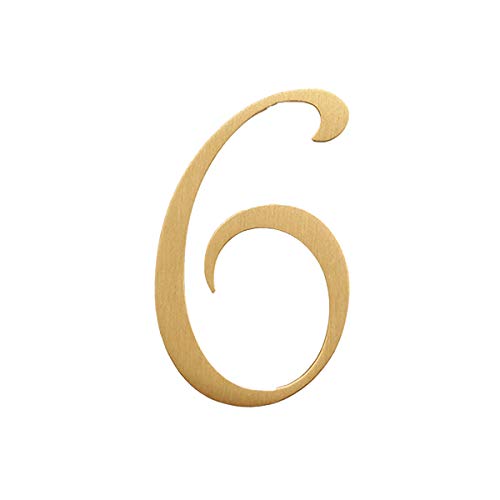 TentHome Hausnummer Messing Türnummer Zahlen selbsklebende Briefkastenzahlen edles 3D Nummer 5cm Gold für Hausschild Türschild Adressschild Wohn- und Briefkastenschilder (6) von TentHome