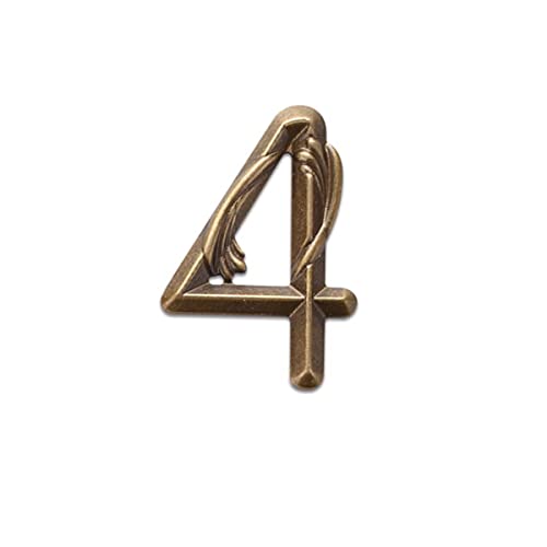 TentHome Schwimmende Hausnummer Messing Türnummer Aufkleber Nummern 4 Zahlen Selbstklebend 3D Relief Straßennummer für Haustür Villa Briefkasten Basteln Boote Kennzeichen Türen Umkleide Antik Bronze von TentHome