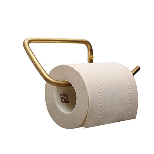 TentHome Toilettenpapierhalter Klopapierhalter WC Papierhalter Wand Rollenhalter Messing Klorollenhalter ohne Abdeckung Papierrollenhalter Toilette Bad Tissue Bar Bohren Badzubehör Gold von TentHome