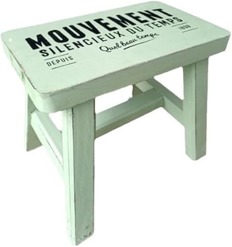 TentHome Vintage Tritthocker Holz Sitzhocker Rustikaler Pflanzenhocker Holzhocker Rechteckige Fußbank Bänkchen kleine Schemel Landhaus Massivholz Hocker Fußhocker Blumenhocker Grün von TentHome