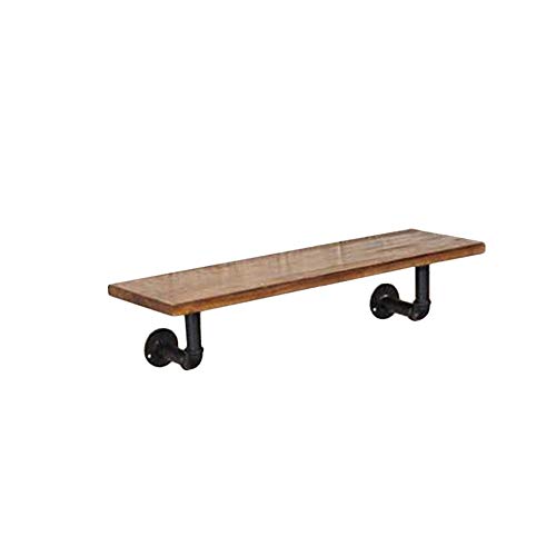 TentHome Wandregal Schweberegal Hängeregal Wand Bücherregal Wandboard Holz Dekoration Rustikal Industrielles Rohr Wandhalterung (80 x 20 x 2 cm) von TentHome