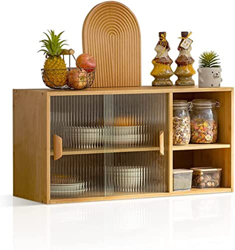TentHome Wandschrank Hängend küche Glas-Hängeschrank Bambus Küchenschrank mit Schiebetüren Dekorative Oberschrank für Küche Bad Tasse Geschirre Aufbewahrung 80x40x28cm Holzfarbe TentHome Wandschrank Hängend küche Glas-Hängeschrank Bambus Küchenschrank mit Schiebetüren Dekorative Oberschrank für Küche Bad Tasse Geschirre Aufbewahrung 80x40x28cm Holzfarbe von TentHome