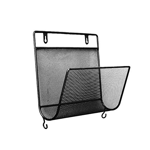 TentHome Zeitungshalter Wand Metall Zeitschriftenhalter Prospekthalter A4 Zeitschriftensammler Zeitschriften Wandhalter Magazinhalter Wandregal Briefablage Wandmontage mit 2 Haken Schwarz von TentHome