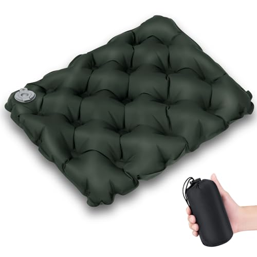Tentock Sitzkissen Outdoor Faltbar Aufblasbar Camping Wandern Stadion Wetterfest Sitzunterlage Kinder Ultraleicht Luftkissen Strand Rucksacktour Angeln Bootfahren Konzerte TribüNe Rasen (GrüN) von Tentock