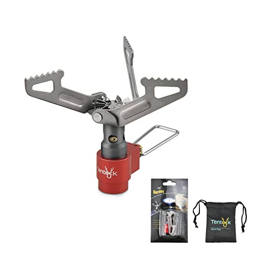 Tentock Campingkocher Faltbar Gaskocher Titanlegierung Gas Herd 2700W mini Ultraleichter Gasbrenner für Kochen im Freien Wandern Picknick Angeln (Rot) Tentock Campingkocher Faltbar Gaskocher Titanlegierung Gas Herd 2700W mini Ultraleichter Gasbrenner für Kochen im Freien Wandern Picknick Angeln (Rot) von Tentock