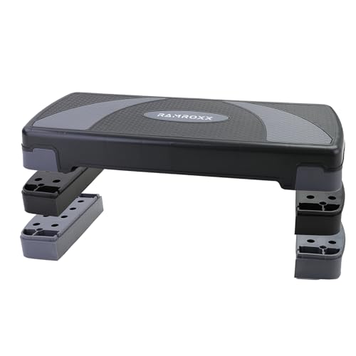 Tenzo-R Fitness Stepboard Stepper Steppbrett Workout 3 Stufen Schwarz Grau 80x30cm von Tenzo-R