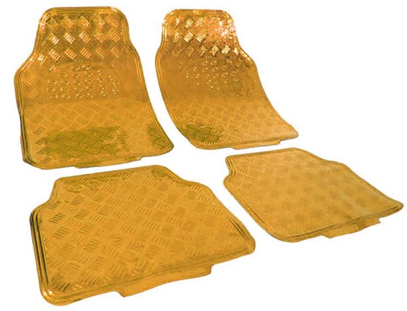 Tenzo-R Fußmatte Auto Gummi Fußmatten universal Alu Riffelblech Optik chrom gold Tenzo-R Fußmatte Auto Gummi Fußmatten universal Alu Riffelblech Optik chrom gold von Tenzo-R