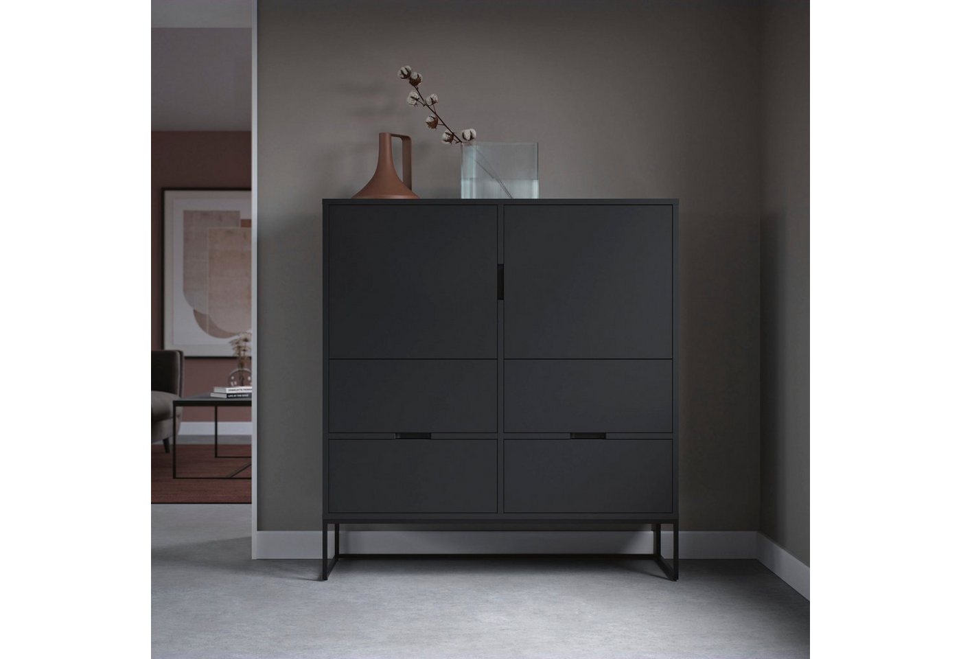 Tenzo Highboard LIPP, mit 2 Türen und 4 Schubladen, Design von Tenzo Design studio von Tenzo