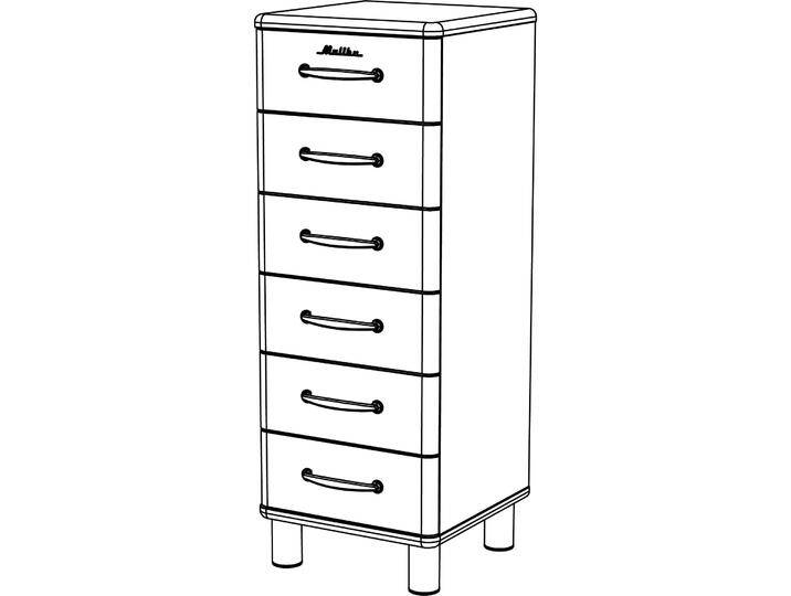 tenzo, Kommode + Sideboard, Malibu Kommode Metall/Holzwerkstoff 41x41x111 cm (41 x 41 x 111 cm) von Tenzo