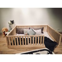 Handgefertigtes Montessori Bett | Full Size Kinderbett 53 "' X75 Teo Beds, Laufgitter von TeoBeds