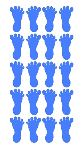 10 Pairs Footprint Stickers, Footprint Floor Stickers, Wall Stickers, Keep Distance Stickers, Self-Adhesive Feet Stickers(Blau) von Teogneot
