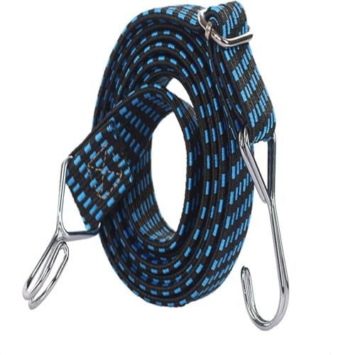 Elastischer Spannband Verstellbar Spanngummi Spanngurte mit Haken 3cm Breite Gepäckspanner Flache Gummi Spannseile Extra Stark Gummiseil Spanngummi, 3m von Teogneot