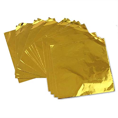 Folie Papier Wrapper Aluminium Foil Papier für Schokolade Backen Party Süßigkeit Golden 100 Stücke von Teogneot